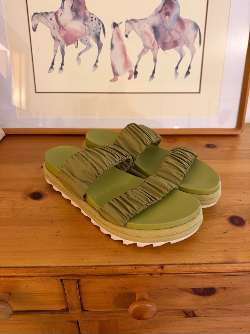 Sorel Roaming Ruched Double-Strap Slide Sandals
